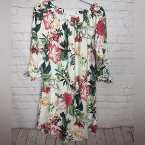 PIAZZA DEL TEMPIO Women's viscose floral‎ shift dress Made in Italy sz S GUC